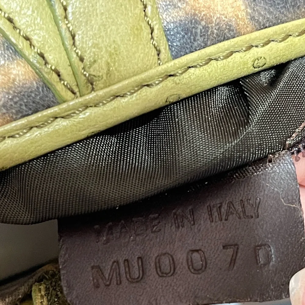 Dior Canvas & Ostrich Leather Leopard Print Saddle Bag - Picture 15 of 17